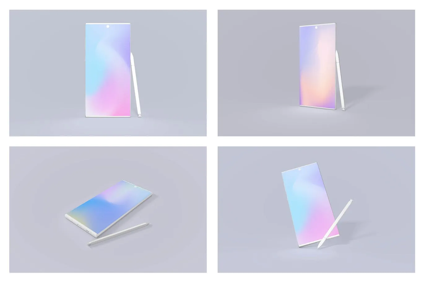 三星智能手机Note 10素材库精选样机模板 Samsung Note 10 Android Mockup Bundle插图