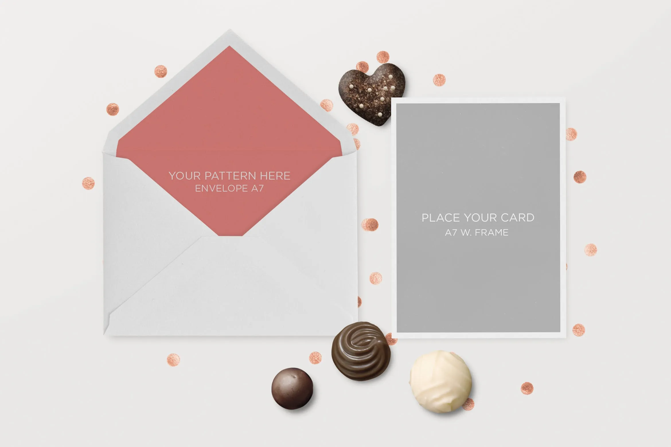 邀请函贺卡邀请卡设计预览样机模板 Invitation Greeting Cards Love Holidays Mock-Up插图