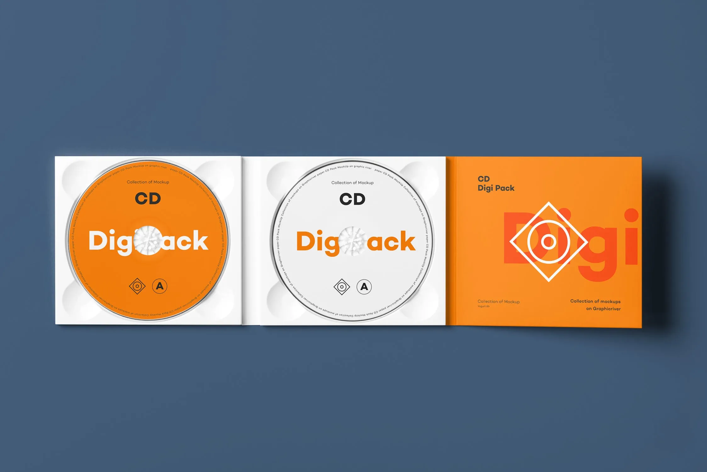 CD光碟封面&包装盒设计图素材库精选模板v8 CD Digi Pack Mock-up 8插图(7)