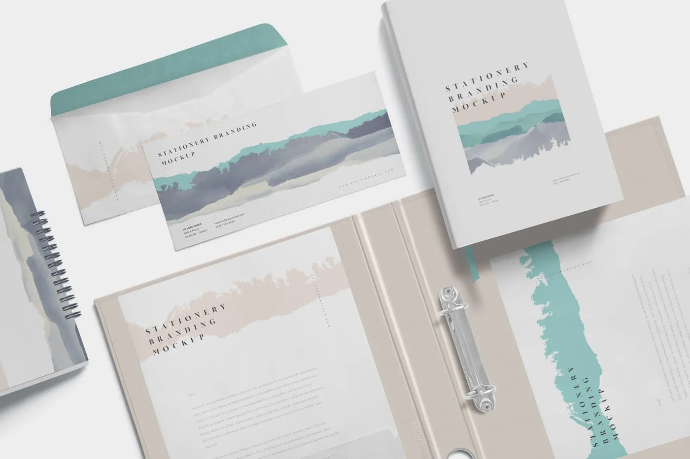 企业品牌VI设计预览办公用品样机模板 Stationery Branding Mockup Scenes插图(4)