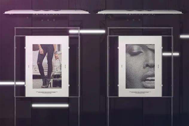 时尚展览广告海报展台样机 Exhibition Poster Stand Mockups插图(3)