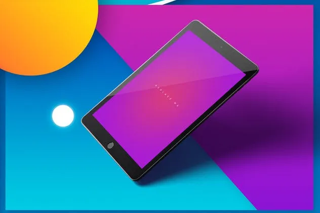 iPad平板电脑应用程序UI展示样机模板 iPad Tablet UI App Mockups with Vivid Backgrounds插图(10)