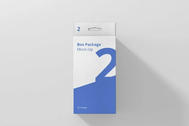 矩形挂耳纸盒包装盒样机 Package Box Mockup – Rectangle with Hanger插图(5)