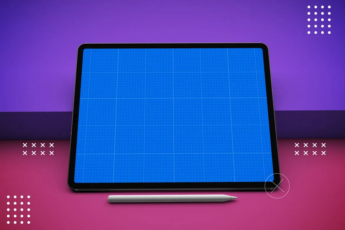 抽象设计风格iPad Pro平板电脑屏幕效果图素材库精选样机v2 Abstract iPad Pro V.2 Mockup插图(9)