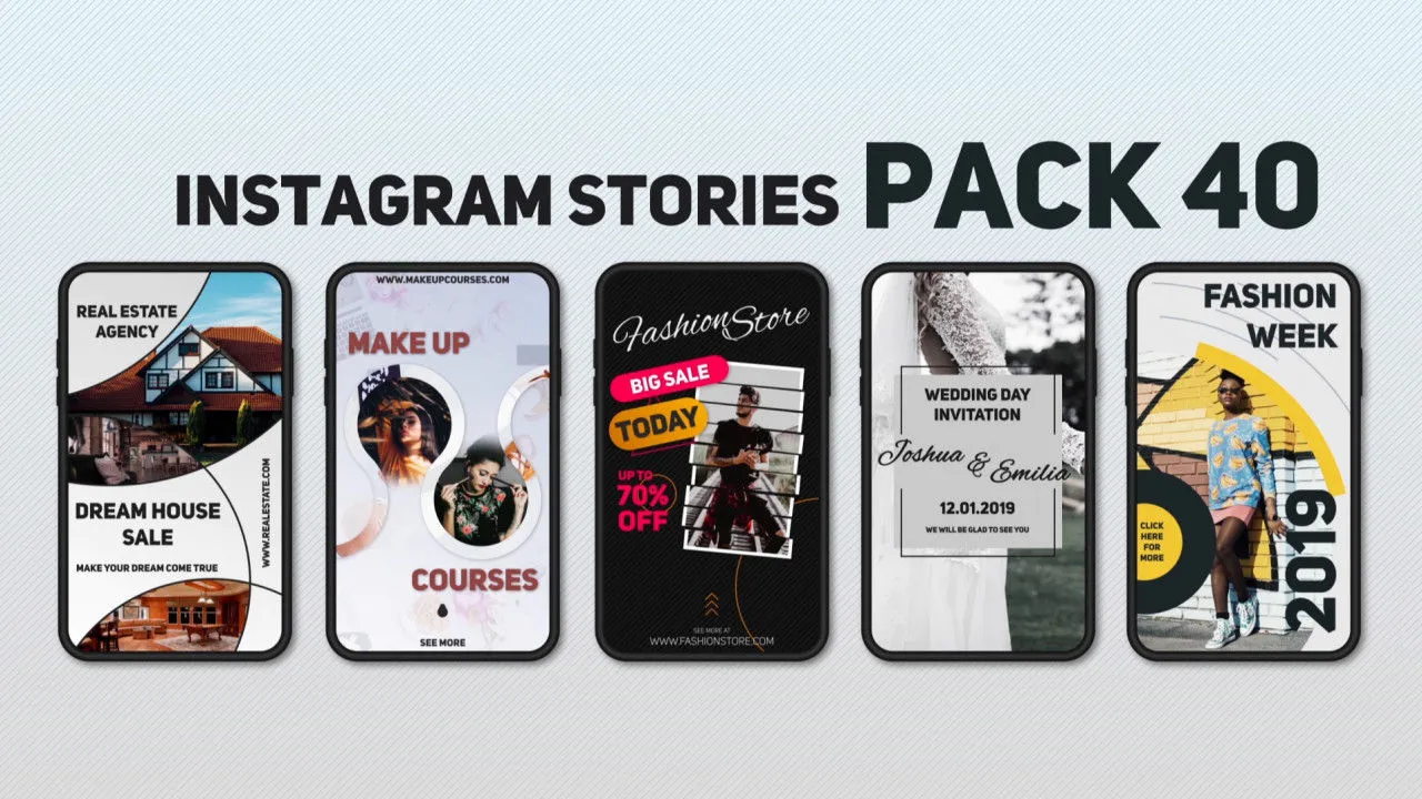 精美酷炫的Instagram故事像素设计精选AE模板