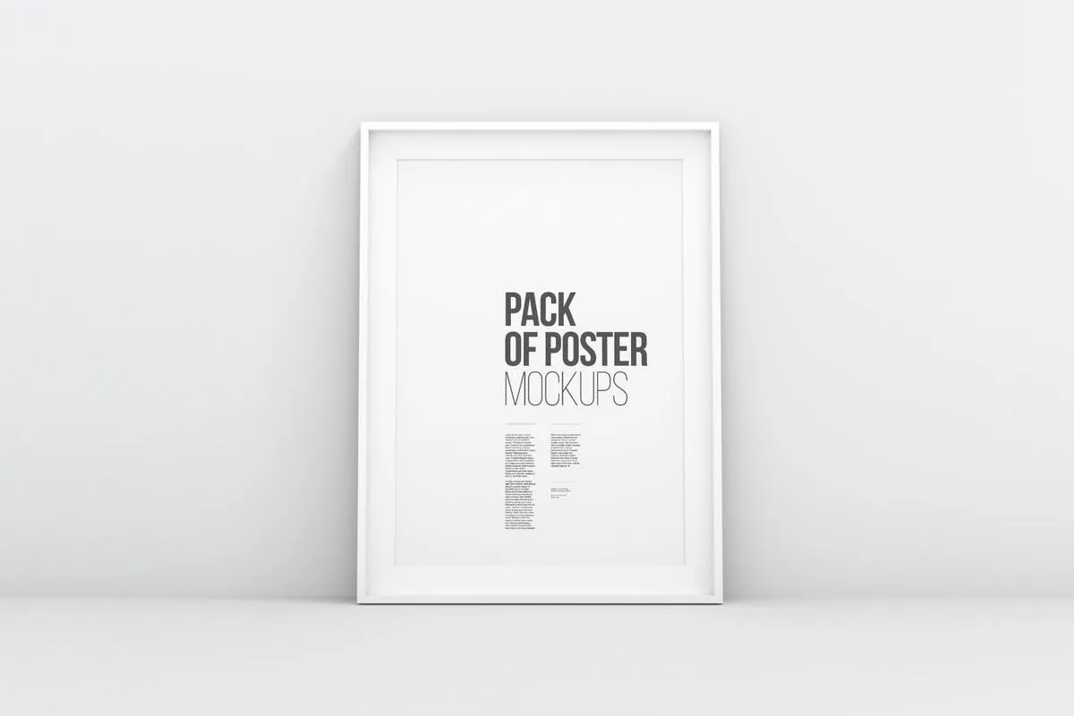 极简主义白色画框样机 Minimal Poster Mockups插图