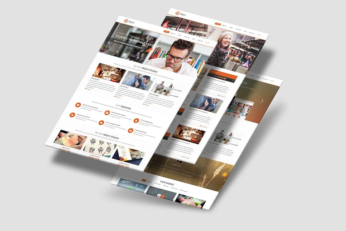 A4纸张大小网站设计效果图样机模板 A4 Paper MockUps插图(1)