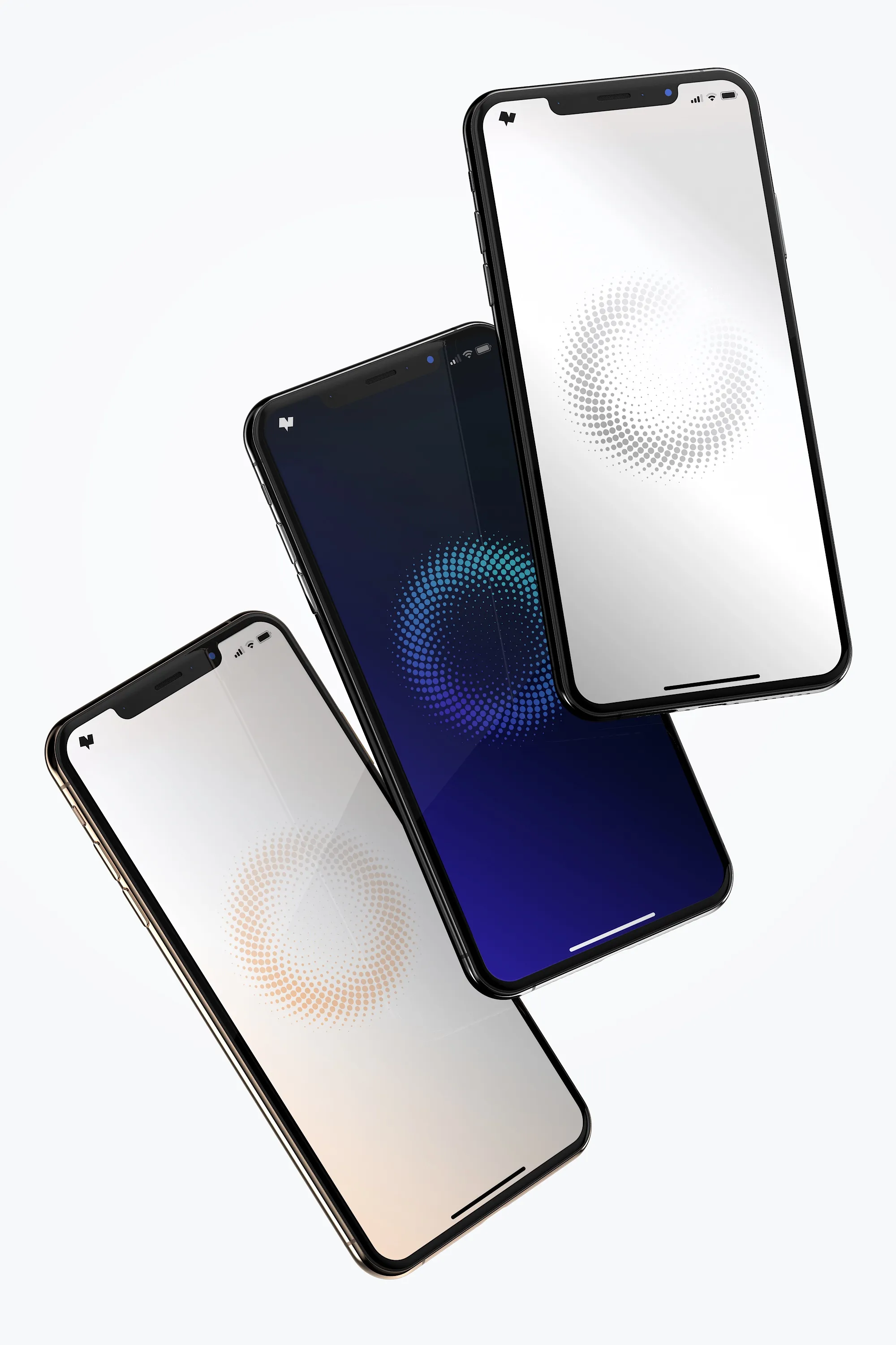 iPhone XS Max手机多屏显示UI设计效果图样机08 iPhone XS Max Mockup 08插图(2)