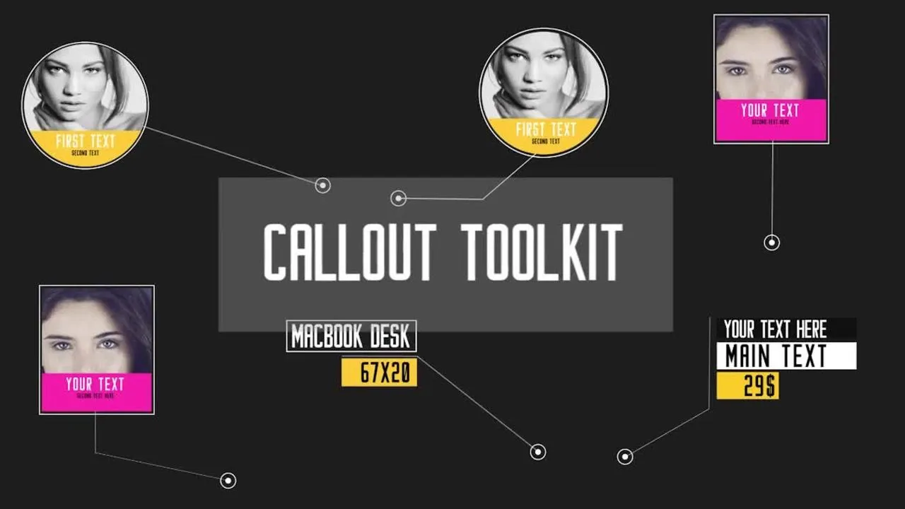 创意标注标题工具包像素设计精选AE模板