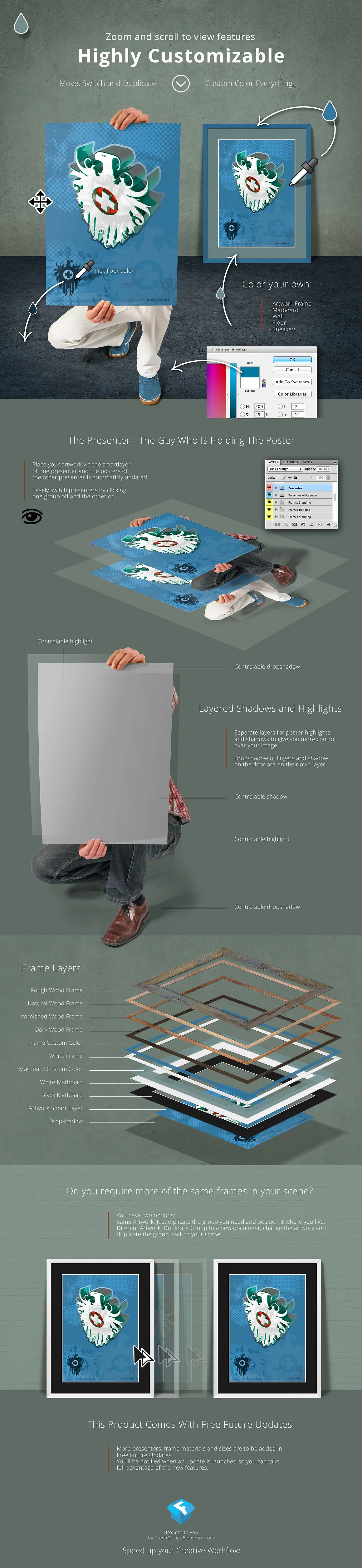 独特的海报场景展示模型Mockup下载[psd]插图(2)