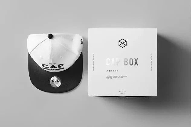 帽子鸭舌帽&包装盒样机模板 Cap & Box Mock-up插图(4)