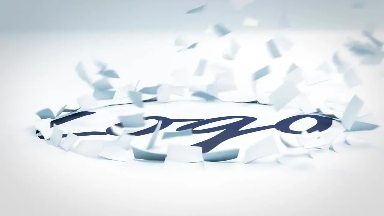 纸片飞舞logo标志2像素设计精选AE模板