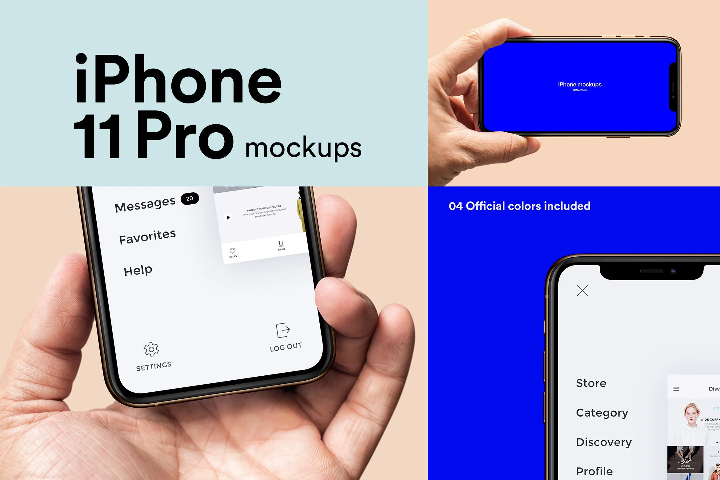 iPhone 11 Pro智能手机屏幕演示预览像素设计精选样机 iPhone 11 Pro Mockups