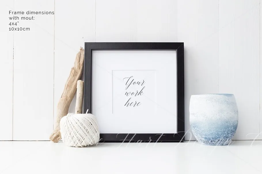 正方形相框样机 Square frame mock up#8211; WM8269#8211; Psd