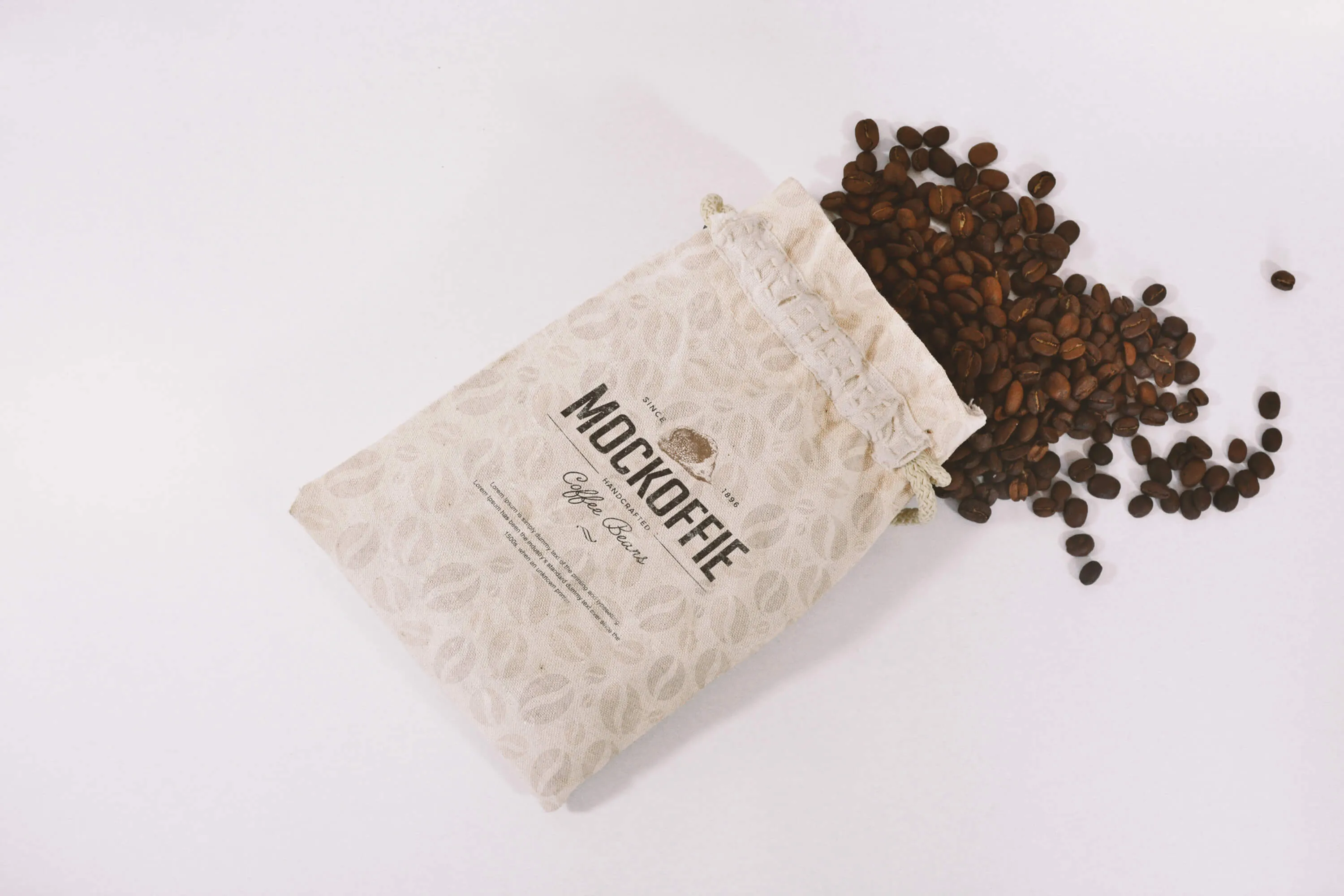 咖啡豆包装麻袋外观设计样机模板 Jute Coffee Bag Mockup