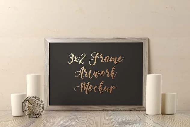 艺术作品画框展示样机合集 Frame Artwork Mockup – Light Interior Set插图(2)