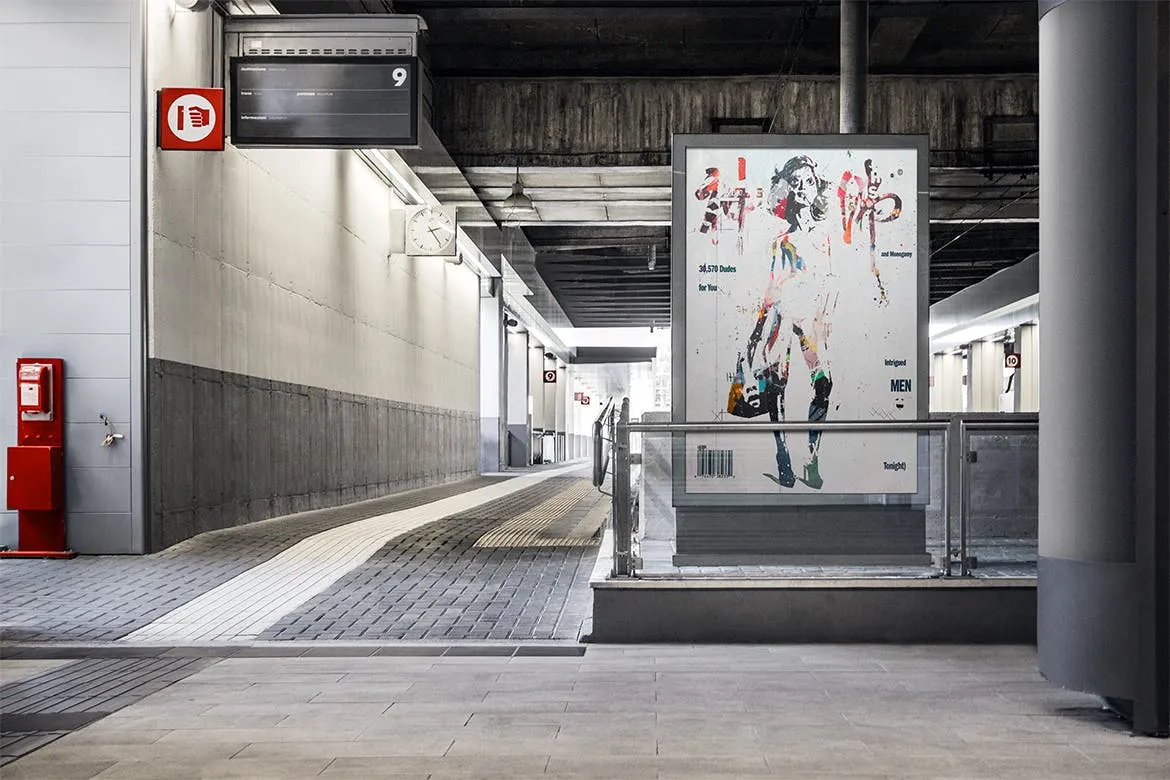 户外灯箱广告牌广告海报样机模板 Advertising Mock-up插图