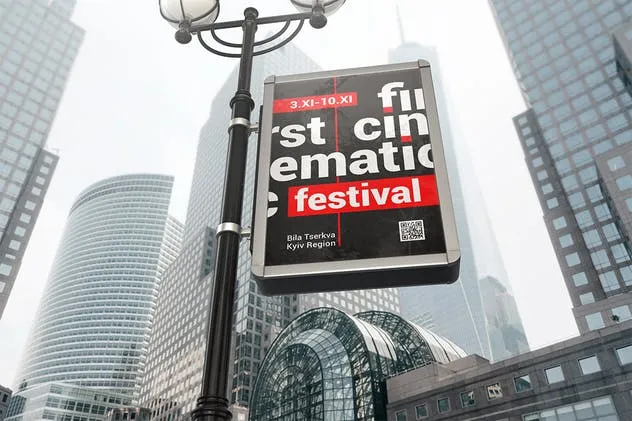 城市灯柱海报广告牌样机 Lamp Post Advertising Mockup插图(3)