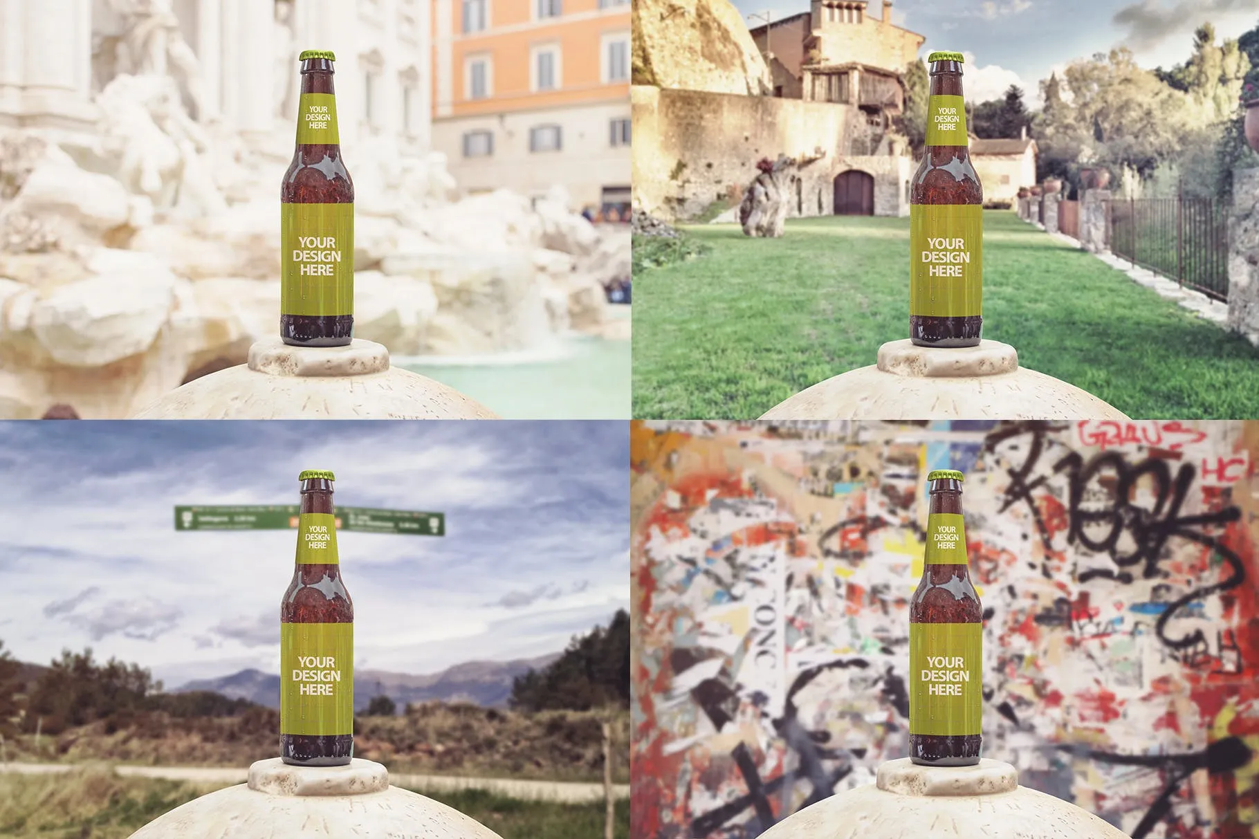 啤酒瓶外观设计效果图实景演示样机 Beer Presentation Mockup插图(2)