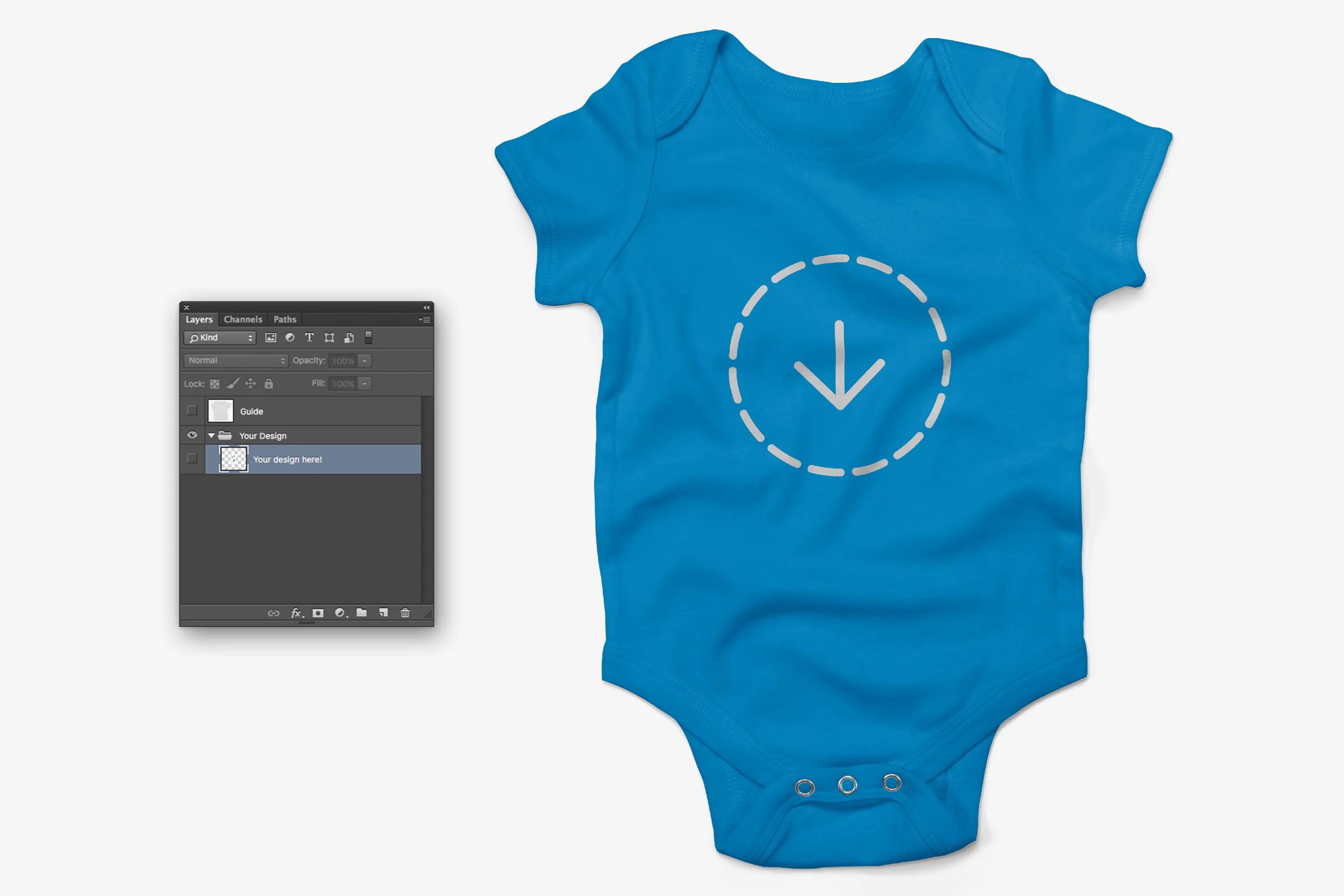 婴儿连体衣印花图案设计效果图样机套装 Baby Rib One Piece Mockup Pack插图(4)