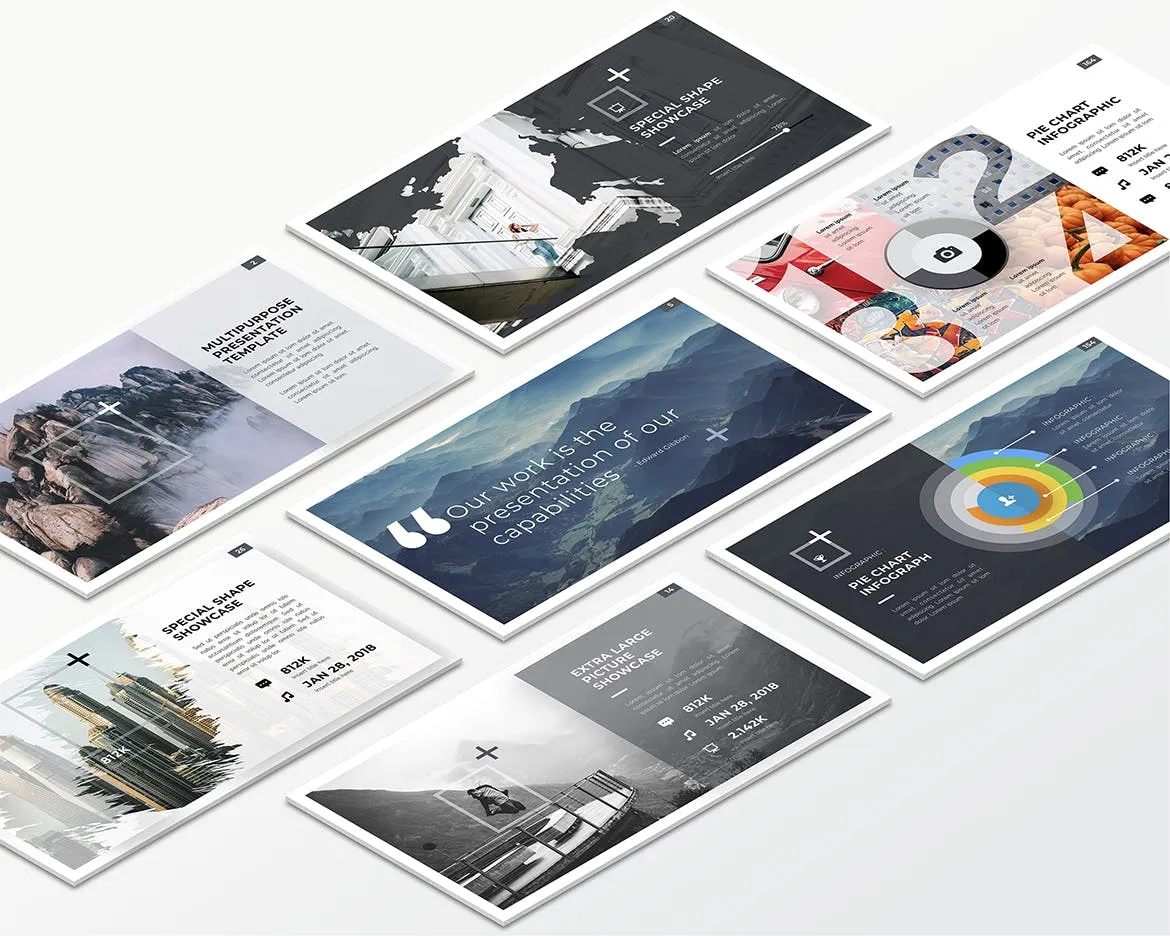 等距桌面屏幕截图预览样机v1 Isometric Desktop Screens Mockup V01插图(2)