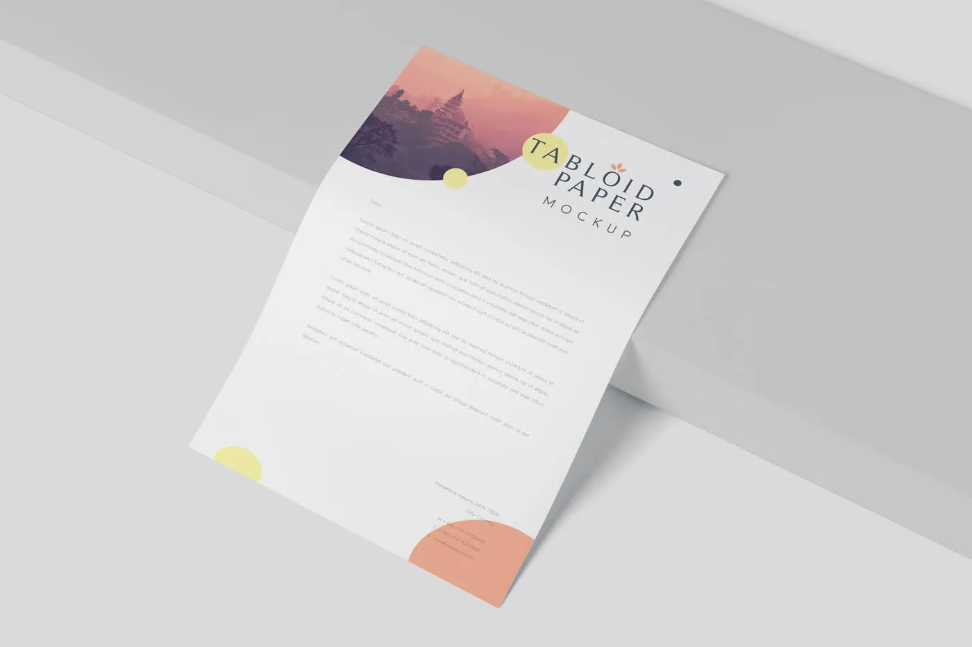 简报/企业信纸/小报印刷效果图样机 Tabloid Paper Mockup – 11×17 Inch插图(2)