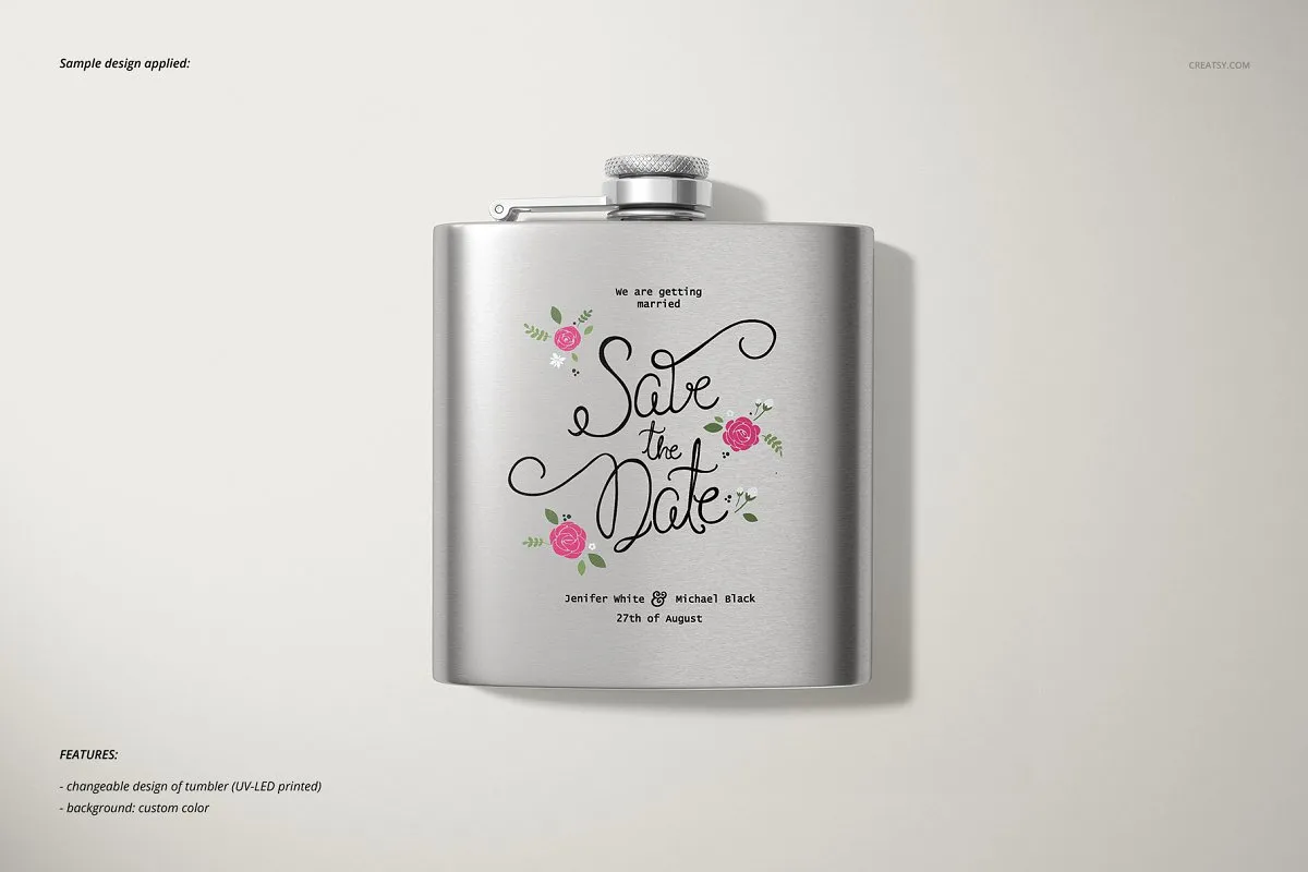 粉色涂层钢瓶包装样机展示模板插图(3)