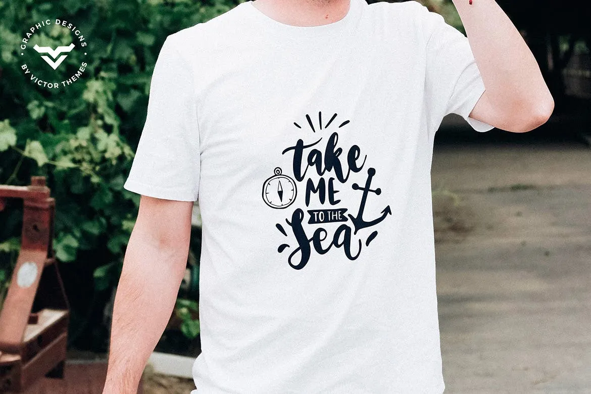 男士T恤胸前印花设计上身效果图样机模板 T-Shirt Mockups插图(1)