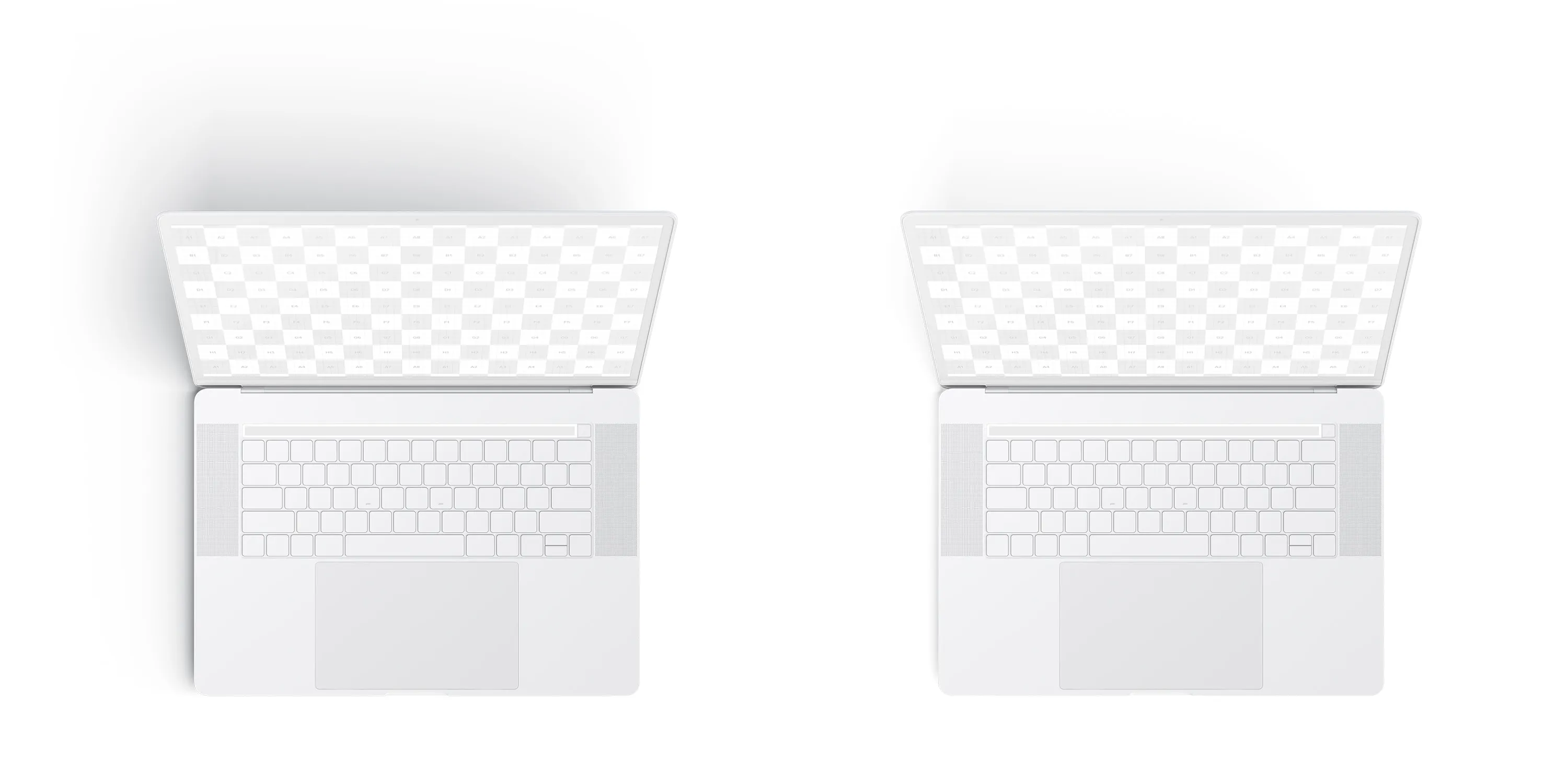 MacBook Pro笔记本电脑屏幕界面设计预览顶视图样机 Clay MacBook Pro 15" with Touch Bar, Top View Mockup插图(1)