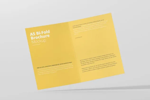 A5双折小册子传单样机模板 A5 Bi-Fold Brochure Mock-Up插图(11)