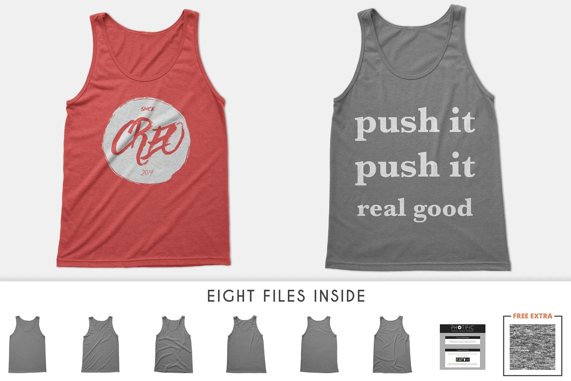 男士运动背心样机模板 Tri-Blend Tank-Top Unisex Mockups插图(2)