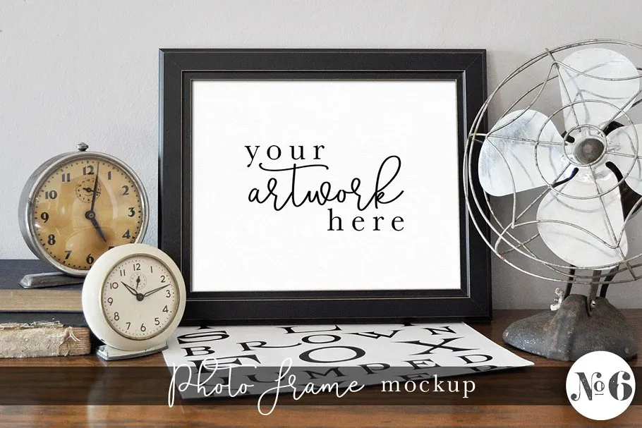美式工业复古相框样机模板 Vintage Frame Mockup #6