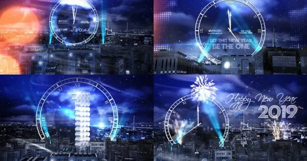 2019年新年跨年晚会倒数视频像素设计精选AE模板2 New Year Eve Countdown 2019