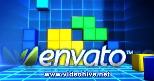 俄罗斯方块动画特效Logo演示像素设计精选AE模板 Blocks Logo Reveal