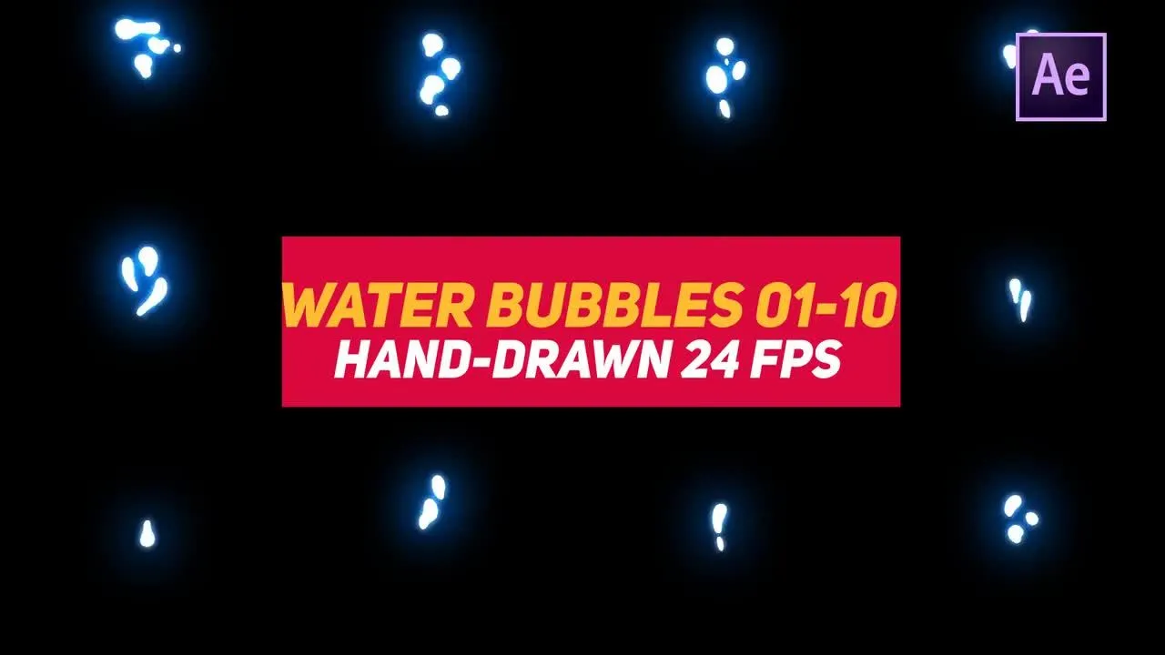 液体元素水泡像素设计精选AE模板