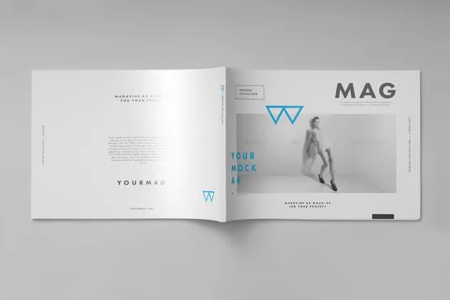 平铺A4规格杂志样机2 Horizontal A4 Magazine Mock up 2插图(4)