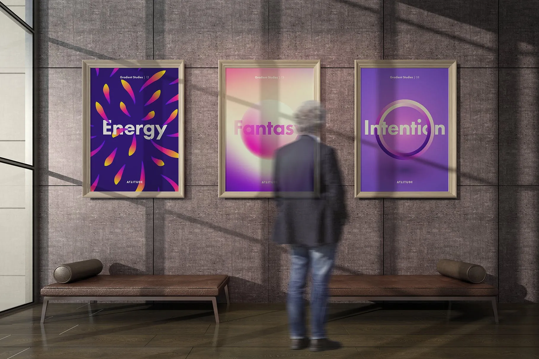 挂墙画框画廊展览样机模板素材3 Gallery Mockup 3插图(4)