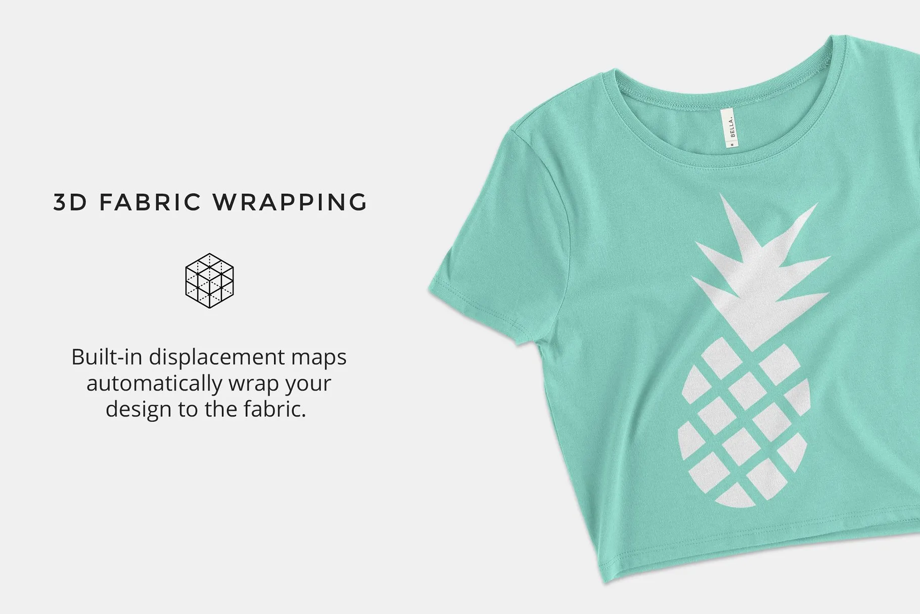 女士短款T恤样机模板 Bella Canvas 6681 Women’s Crop Tee插图(1)