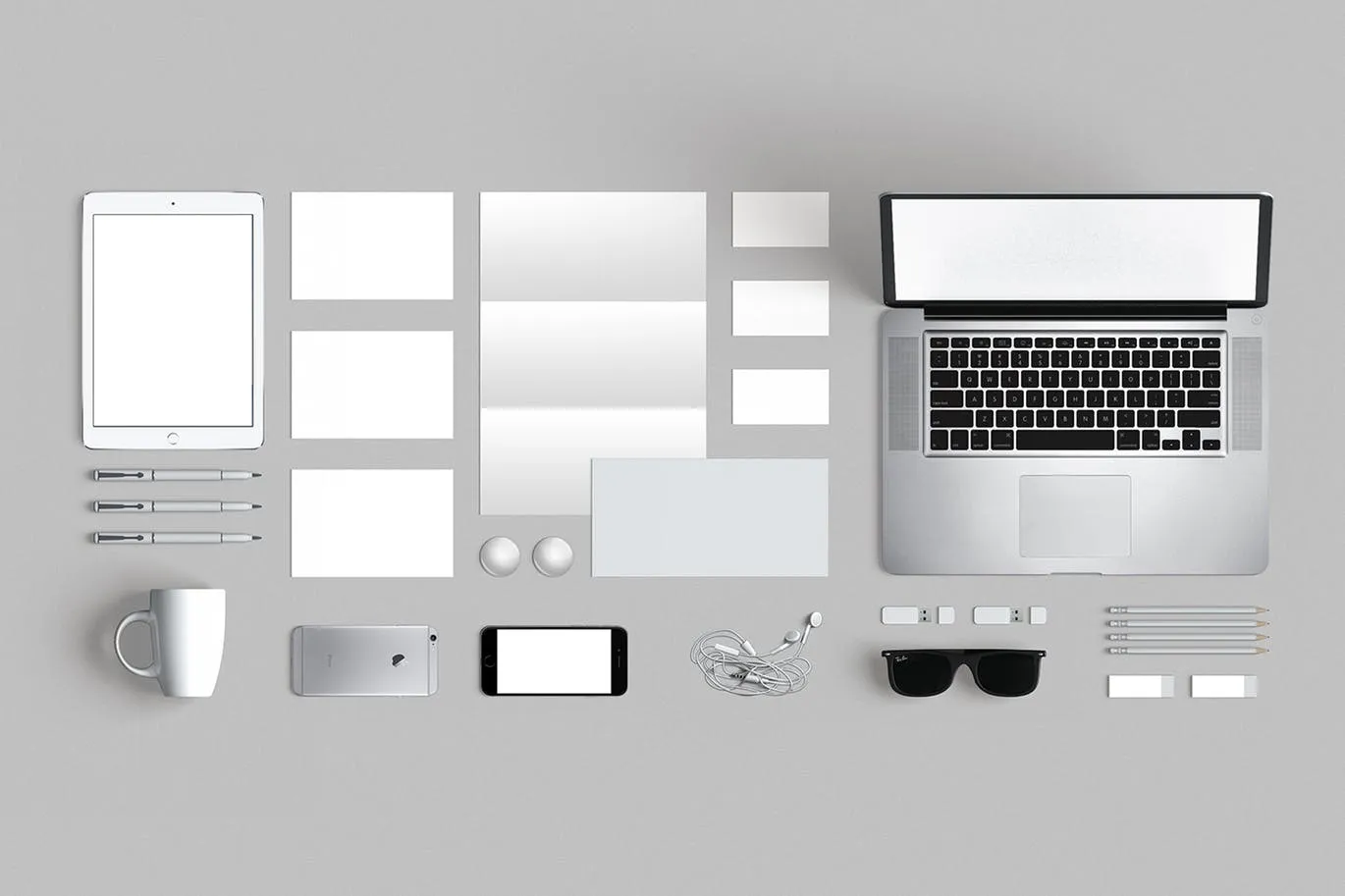 品牌VI标识设计企业办公文具素材库精选模板04 Brand Identity / Stationery Mockup 04插图(1)