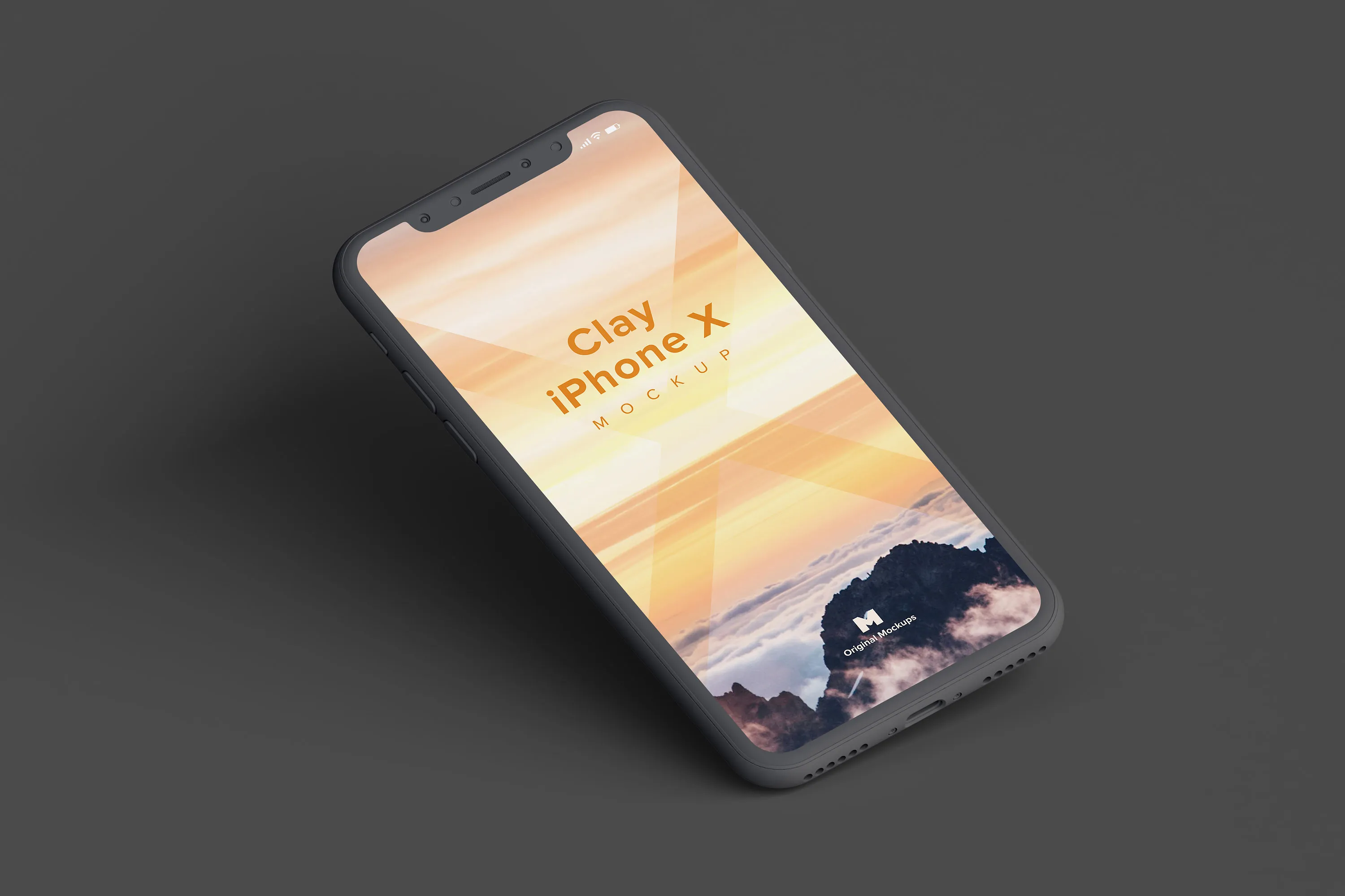 iPhone X苹果手机屏幕设计演示样机01 Clay iPhone X Mockup 01插图(3)