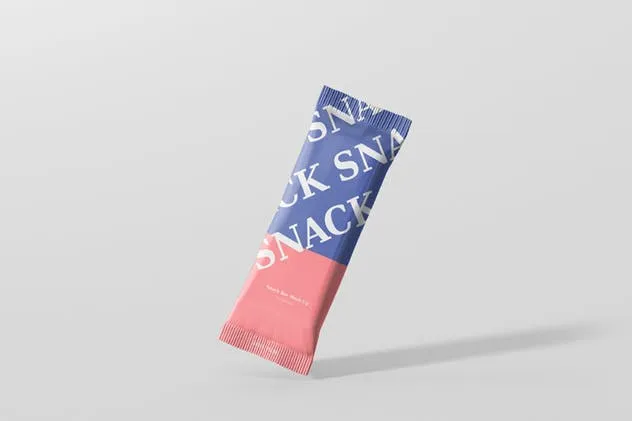 小吃/零食塑料袋包装样机模板 Snack Bar Mockup插图(1)