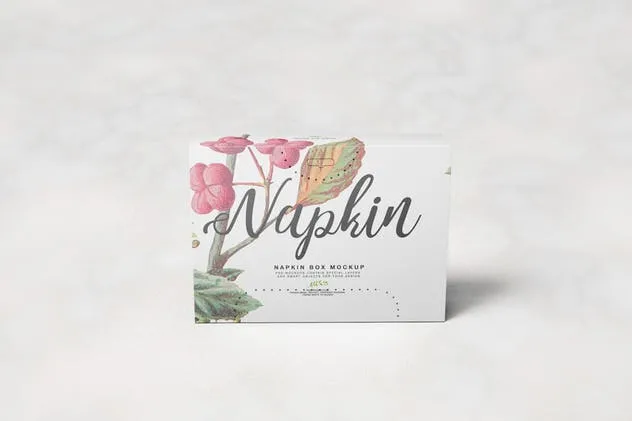 餐巾纸盒包装样机 Napkin Box Mockup插图(6)