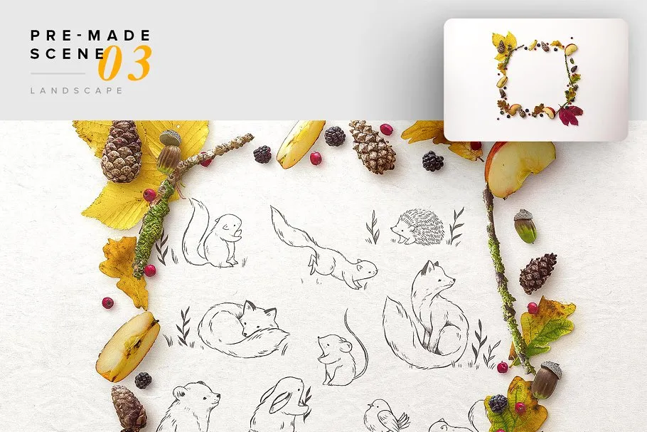 秋天主题场景样机设计素材包[2.39GB] Autumn Edition – Custom Scene插图(5)