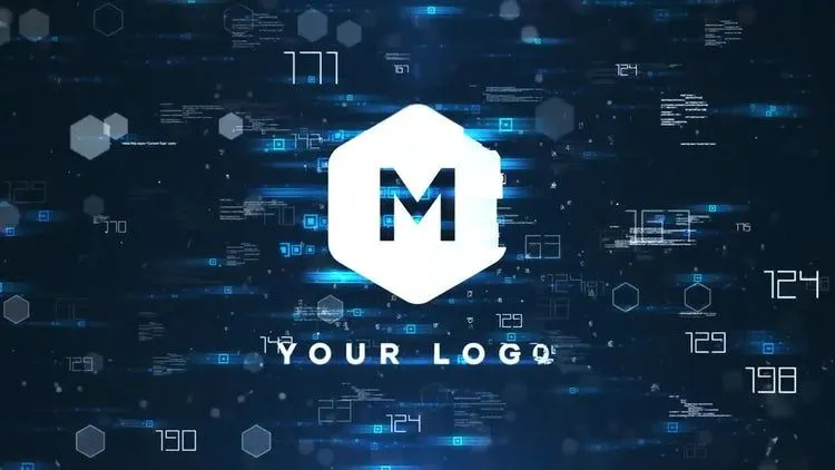 科技标志展示徽标动画ae模板