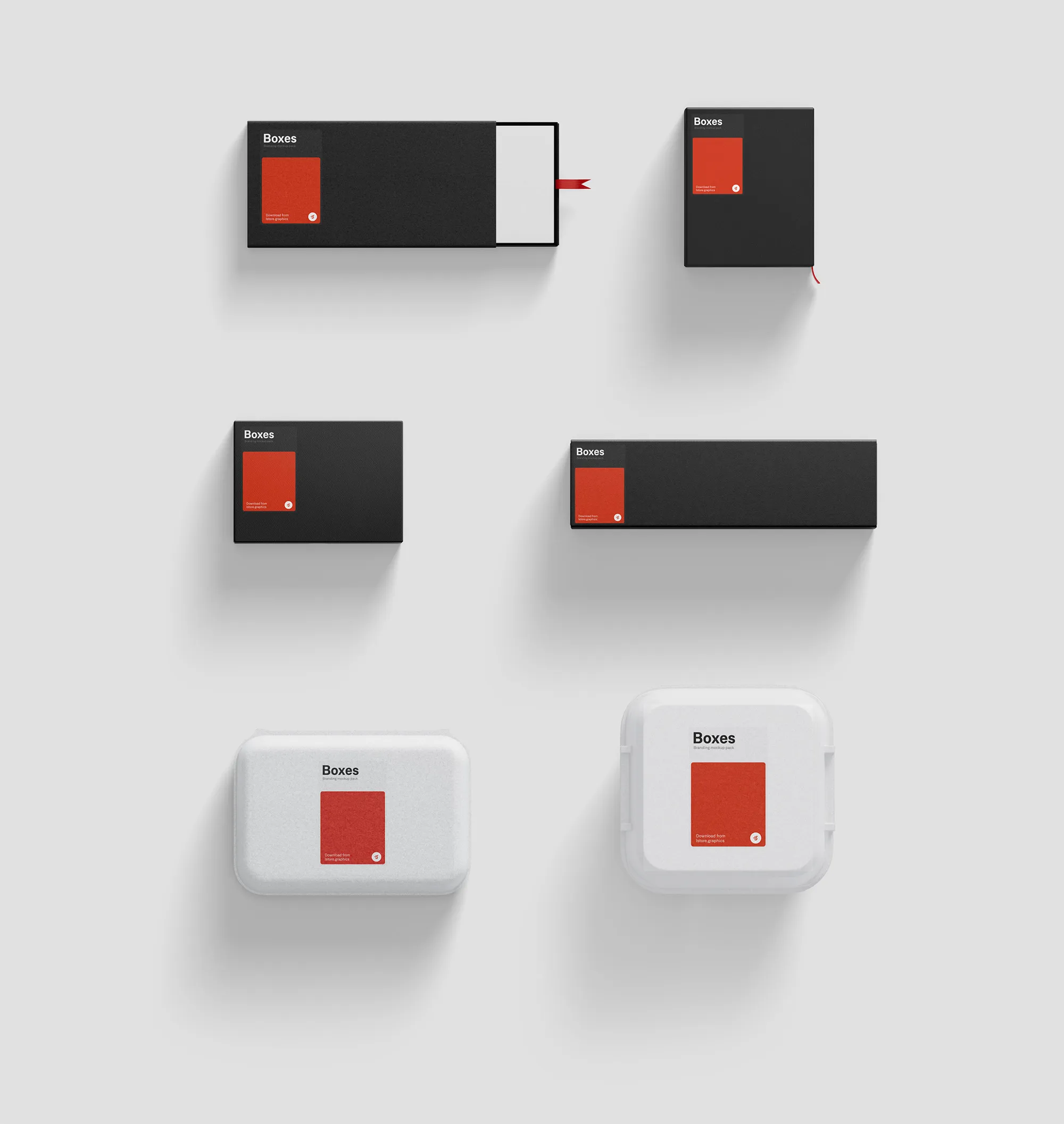 各式各样的牛皮纸硬纸板包装盒子样机81 Box Mockups插图(8)