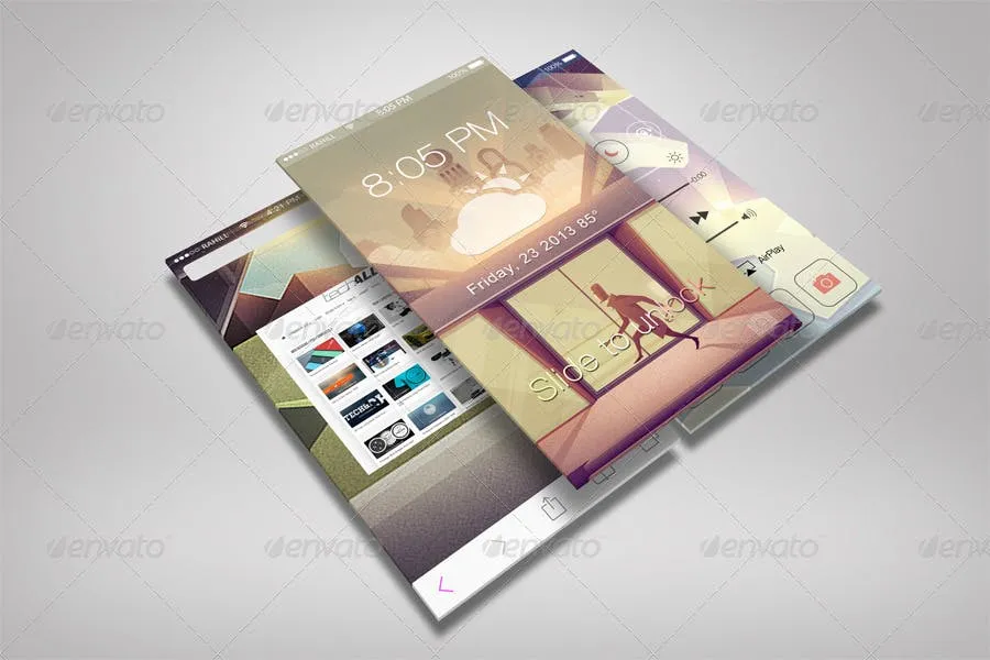 APP应用界面设计截图预览样机模板 Mobile App Screenshot Mockups插图(6)