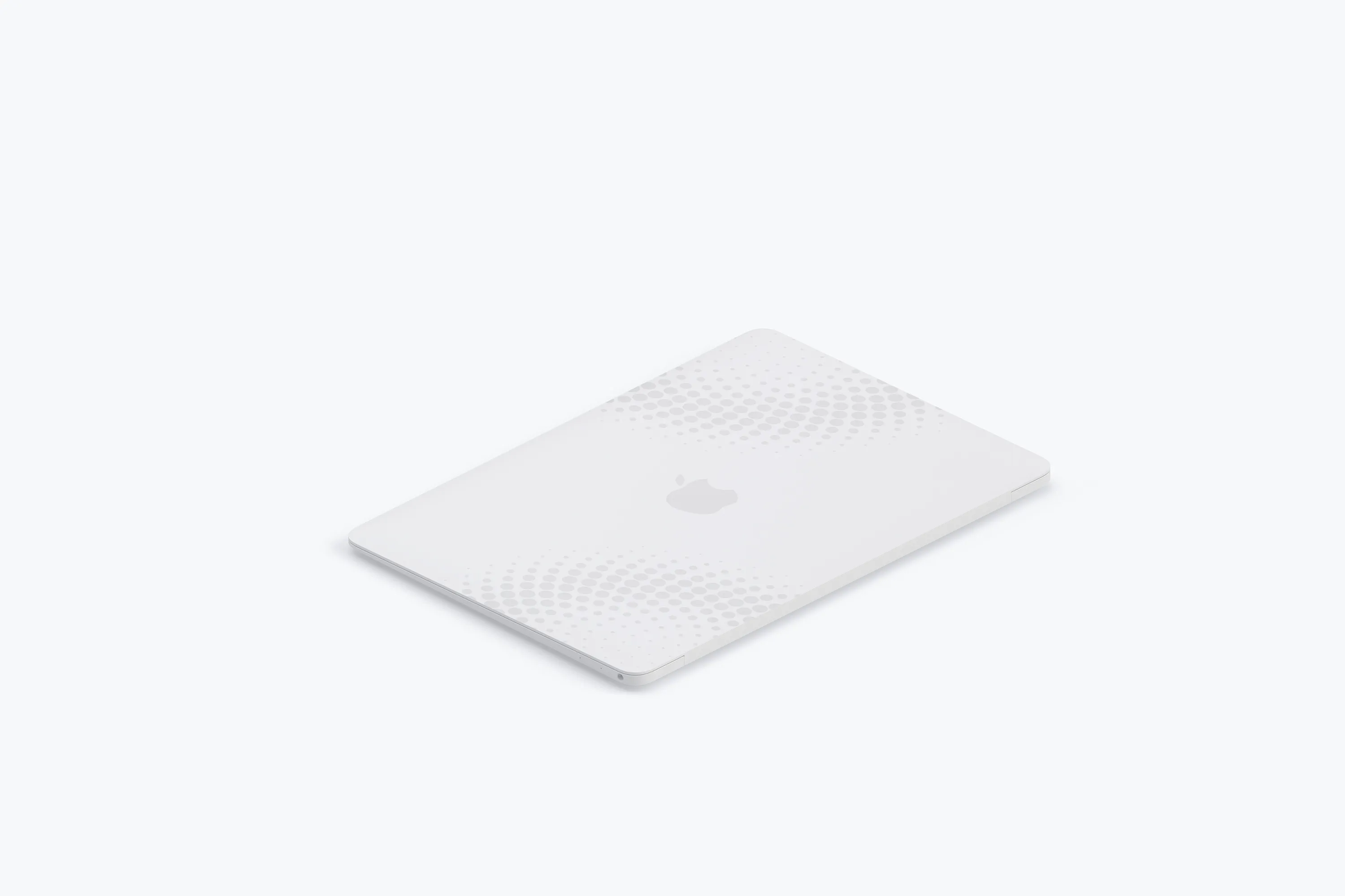 MacBook苹果笔记本电脑等距左视图黏土样机03 Clay MacBook Mockup, Isometric Left View 03