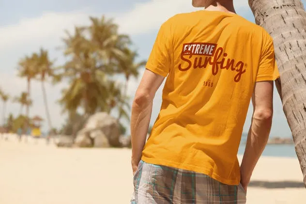 男士圆领印花图案T恤设计展示样机素材库精选模板 Crew Neck T-shirt Mock-up Male Version插图(5)