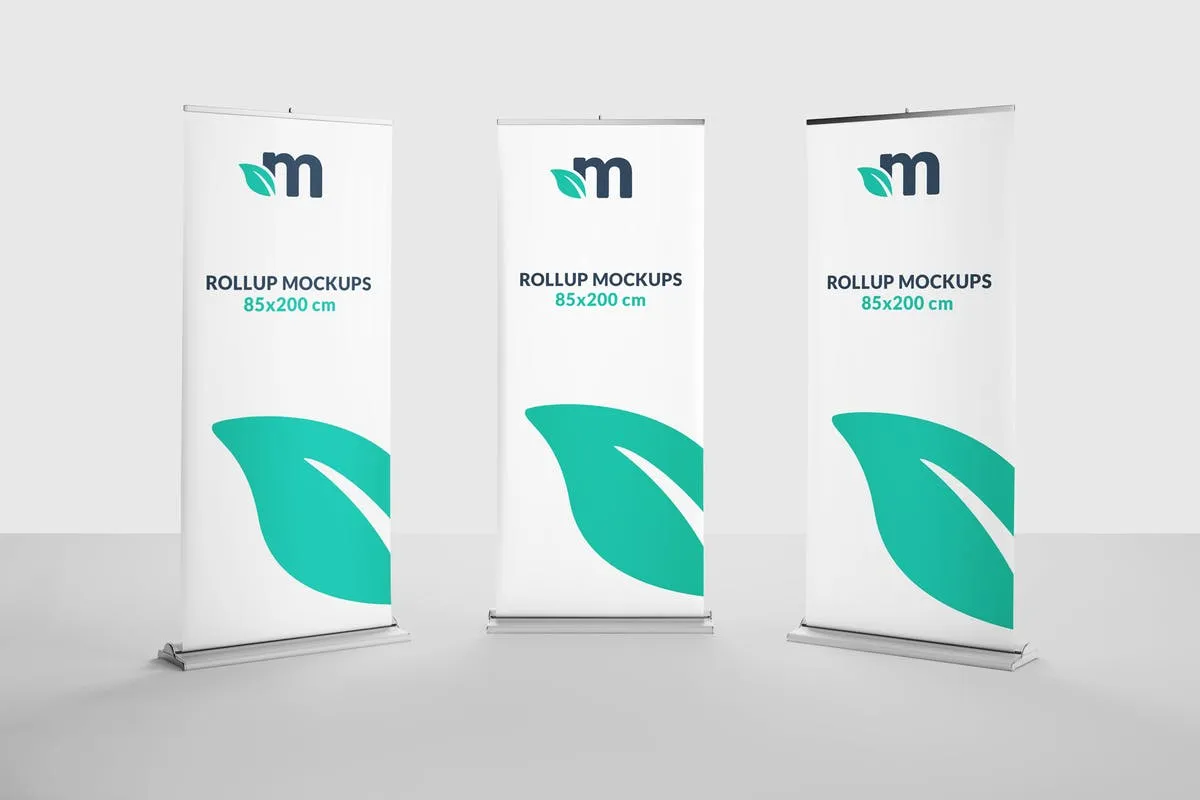 易拉宝展架广告海报banner样机 Roll Up Banner Mockups
