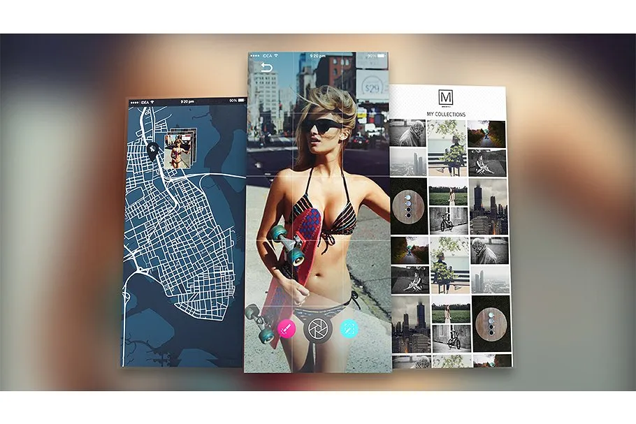 现代独特iPhone X浮动特效 UI设计展示PSD模型Mockups插图(1)